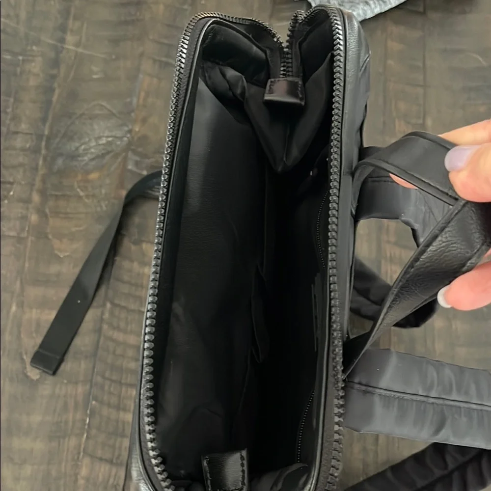 Tahari Nylon with Leather Trim Black Backpack